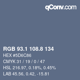 Color code: RGB 93.1 108.8 134 | qconv.com