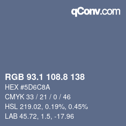 Color code: RGB 93.1 108.8 138 | qconv.com