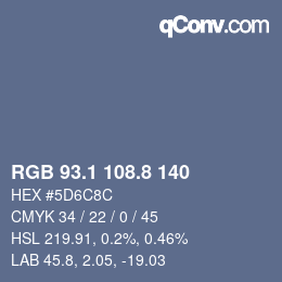 Color code: RGB 93.1 108.8 140 | qconv.com