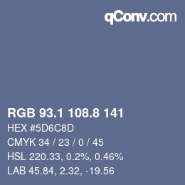 Color code: RGB 93.1 108.8 141 | qconv.com