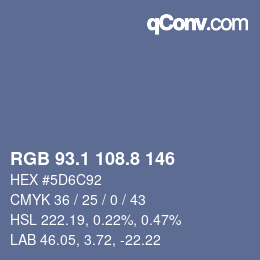 Color code: RGB 93.1 108.8 146 | qconv.com