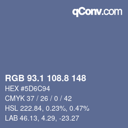 カラーコード: RGB 93.1 108.8 148 | qconv.com