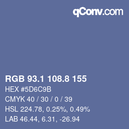 カラーコード: RGB 93.1 108.8 155 | qconv.com