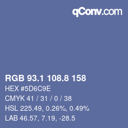 Color code: RGB 93.1 108.8 158 | qconv.com