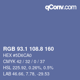 Color code: RGB 93.1 108.8 160 | qconv.com
