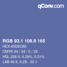 カラーコード: RGB 93.1 108.8 165 | qconv.com