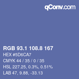 カラーコード: RGB 93.1 108.8 167 | qconv.com