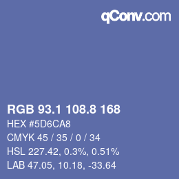 Color code: RGB 93.1 108.8 168 | qconv.com