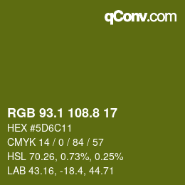 カラーコード: RGB 93.1 108.8 17 | qconv.com