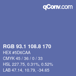 Color code: RGB 93.1 108.8 170 | qconv.com