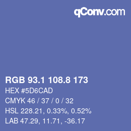 Color code: RGB 93.1 108.8 173 | qconv.com