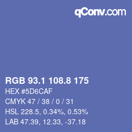 Color code: RGB 93.1 108.8 175 | qconv.com