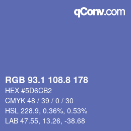 Color code: RGB 93.1 108.8 178 | qconv.com