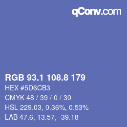 Farbcode: RGB 93.1 108.8 179 | qconv.com