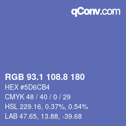 Color code: RGB 93.1 108.8 180 | qconv.com