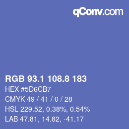 Color code: RGB 93.1 108.8 183 | qconv.com