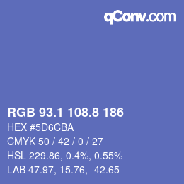 Farbcode: RGB 93.1 108.8 186 | qconv.com