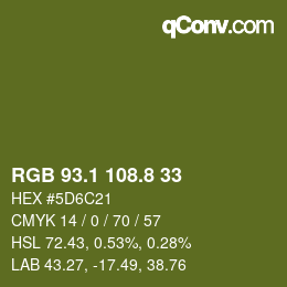 Color code: RGB 93.1 108.8 33 | qconv.com