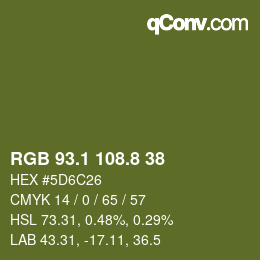カラーコード: RGB 93.1 108.8 38 | qconv.com