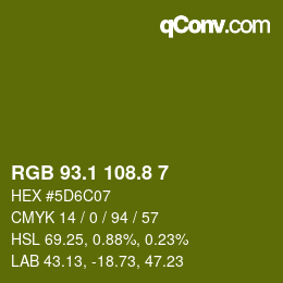 カラーコード: RGB 93.1 108.8 7 | qconv.com