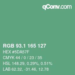 カラーコード: RGB 93.1 165 127 | qconv.com