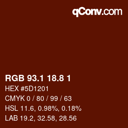 Farbcode: RGB 93.1 18.8 1 | qconv.com