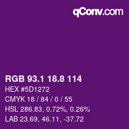 カラーコード: RGB 93.1 18.8 114 | qconv.com