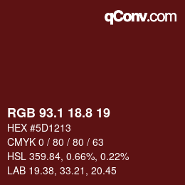 Color code: RGB 93.1 18.8 19 | qconv.com