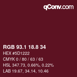Color code: RGB 93.1 18.8 34 | qconv.com