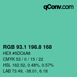 Color code: RGB 93.1 198.8 168 | qconv.com