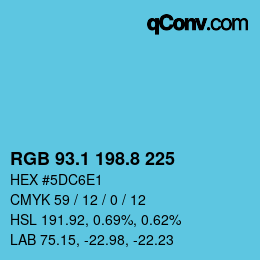 カラーコード: RGB 93.1 198.8 225 | qconv.com