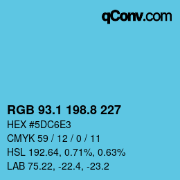 Código de color: RGB 93.1 198.8 227 | qconv.com