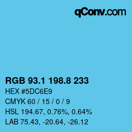 カラーコード: RGB 93.1 198.8 233 | qconv.com