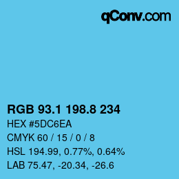 カラーコード: RGB 93.1 198.8 234 | qconv.com