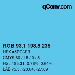 Color code: RGB 93.1 198.8 235 | qconv.com
