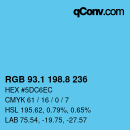 Farbcode: RGB 93.1 198.8 236 | qconv.com