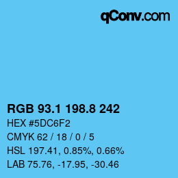 カラーコード: RGB 93.1 198.8 242 | qconv.com