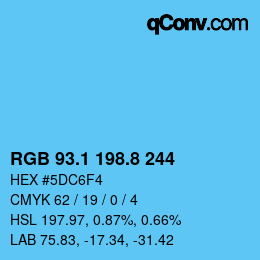 Color code: RGB 93.1 198.8 244 | qconv.com