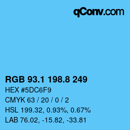 Color code: RGB 93.1 198.8 249 | qconv.com