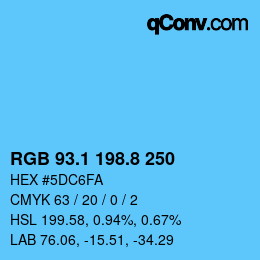 Color code: RGB 93.1 198.8 250 | qconv.com