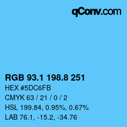 カラーコード: RGB 93.1 198.8 251 | qconv.com