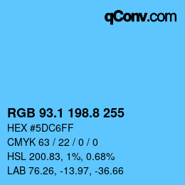 Color code: RGB 93.1 198.8 255 | qconv.com