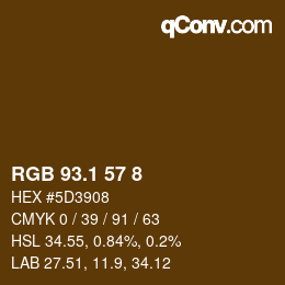 カラーコード: RGB 93.1 57 8 | qconv.com