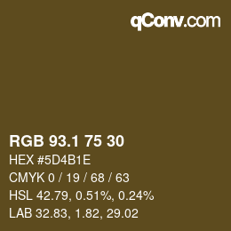 カラーコード: RGB 93.1 75 30 | qconv.com