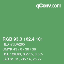 カラーコード: RGB 93.3 162.4 101 | qconv.com