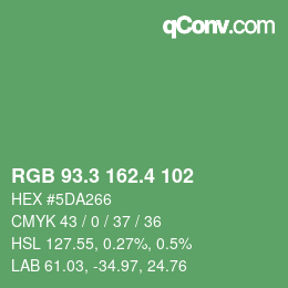 カラーコード: RGB 93.3 162.4 102 | qconv.com