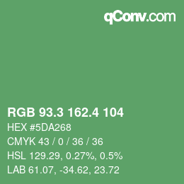 カラーコード: RGB 93.3 162.4 104 | qconv.com
