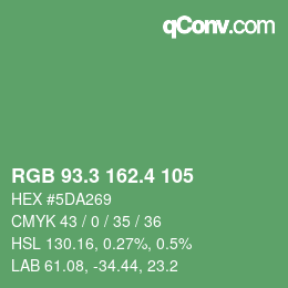 カラーコード: RGB 93.3 162.4 105 | qconv.com