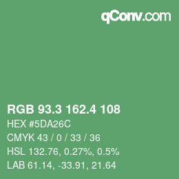 カラーコード: RGB 93.3 162.4 108 | qconv.com