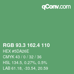 カラーコード: RGB 93.3 162.4 110 | qconv.com